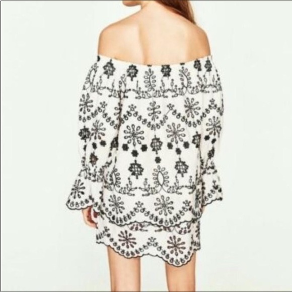Embroidered Dress ASO Alexis Rose in Schitt’s Creek Off The Shoulder - Picture 9 of 16
